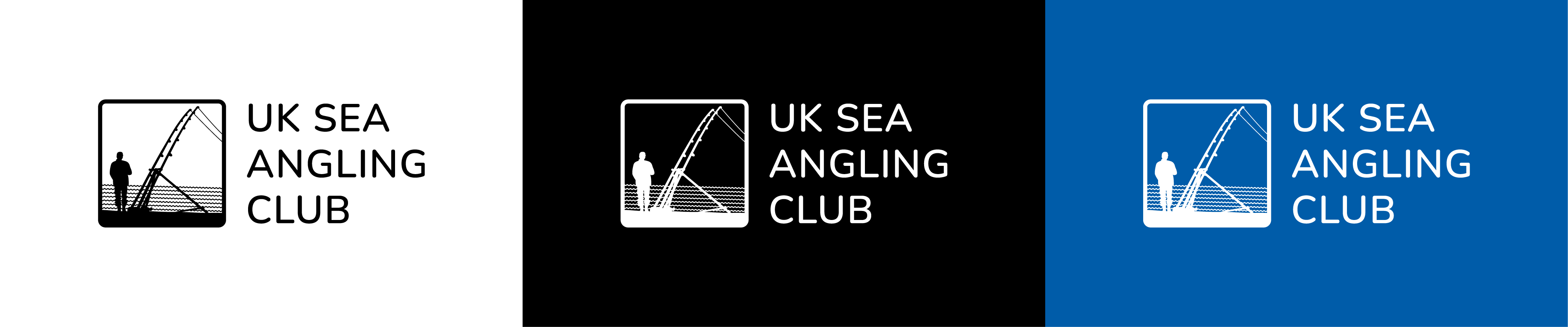 UK Sea Angling Club, logo color variations.